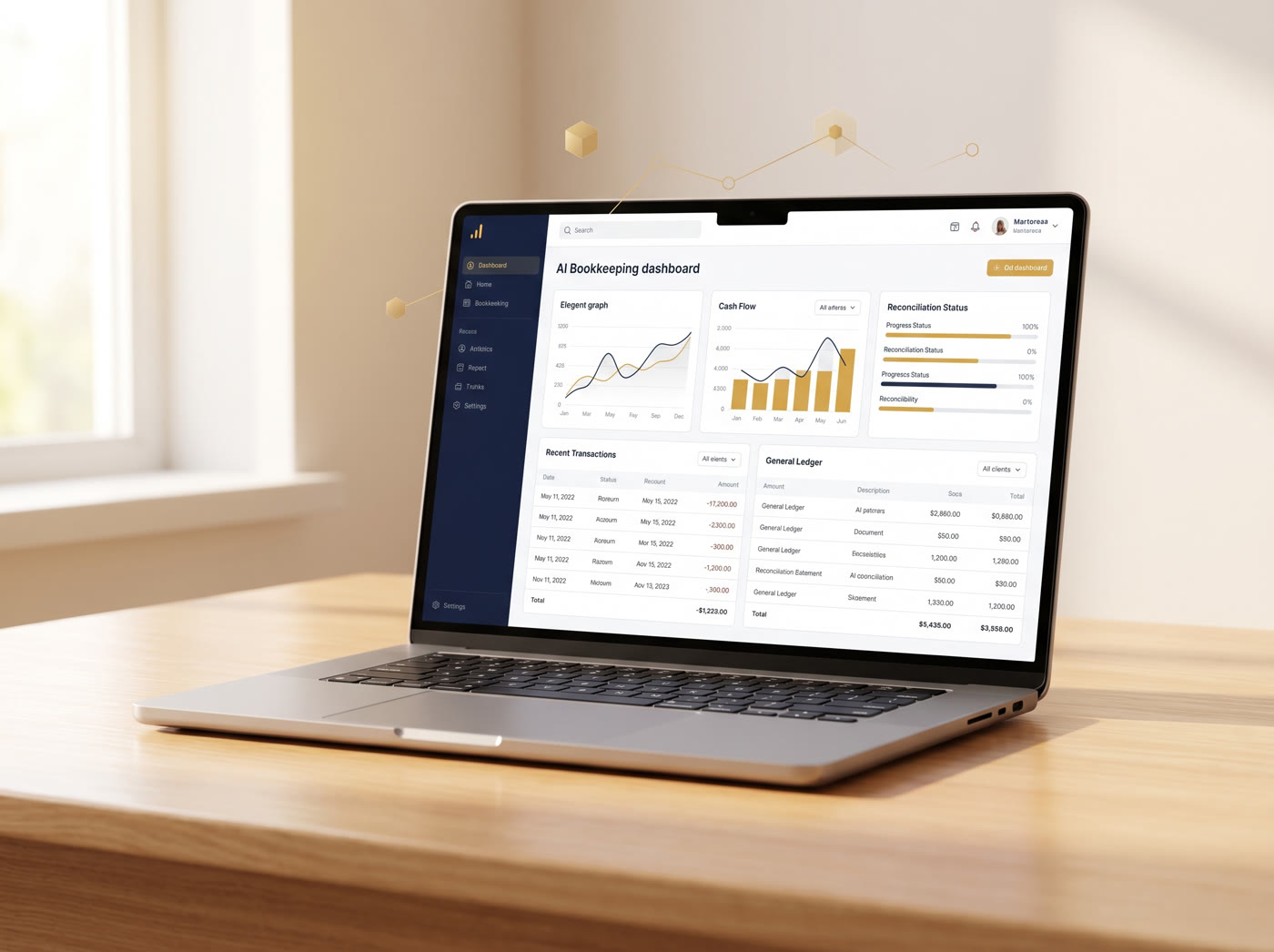 The GrowthStory AI bookkeeping dashboard